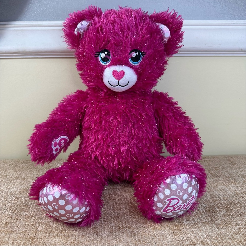 Barbie 2018 Build A Bear Workshop Pink Sparkle Bear Plush
